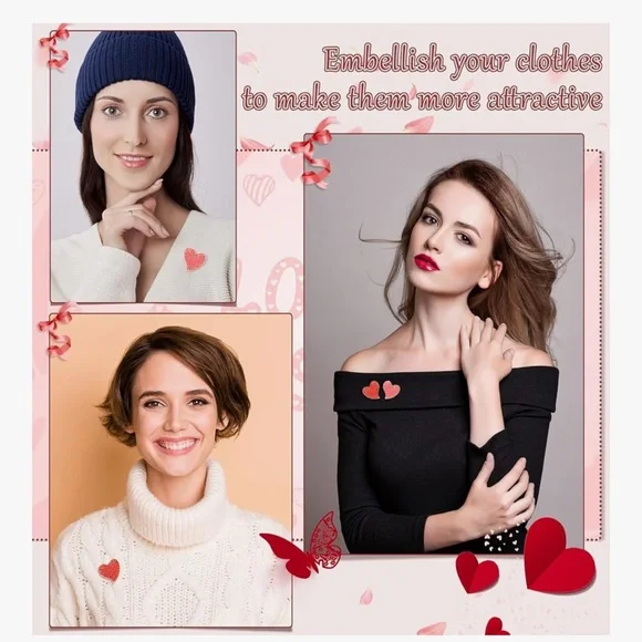 Heart-Shaped ♥️ Red or Pink Crystal Broach; Beautiful Gift 🎁 Ready - Picture 4 of 5